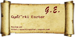 Gyürki Eszter névjegykártya
